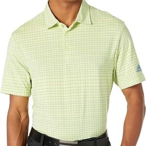 Adidas Men's Lime Checkered Polo Shirt